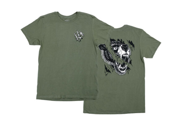 Ripped Monogram Tee Olive S