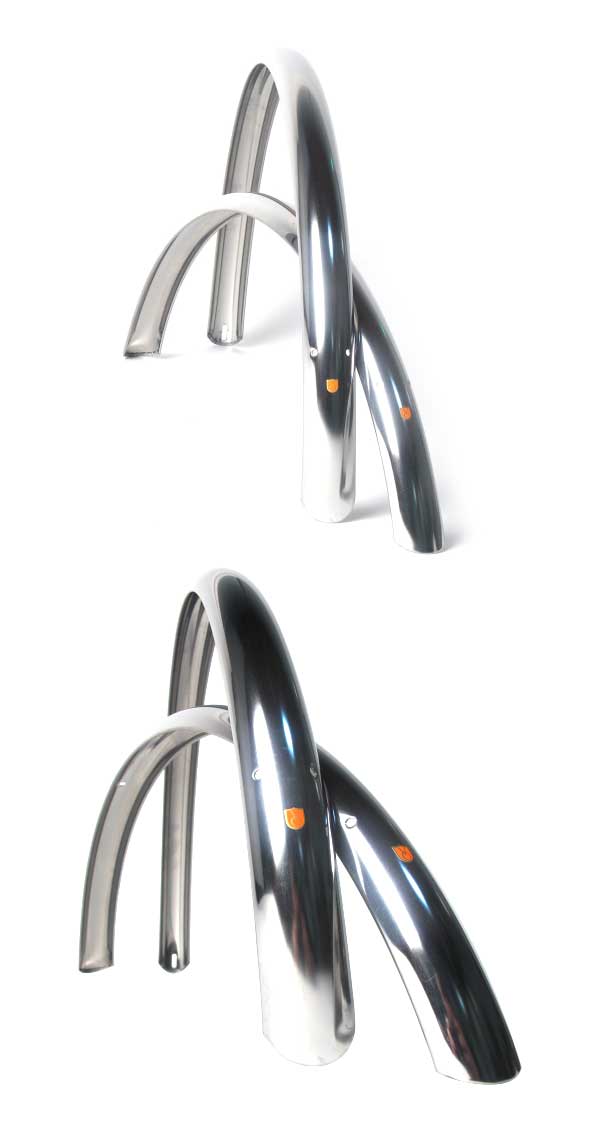 26" Smooth 60mm Fenders Silver